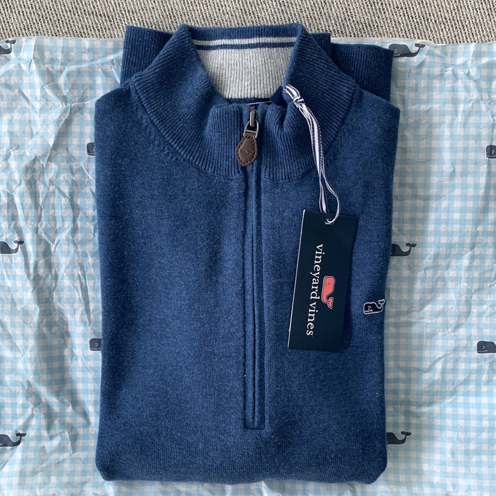 🎁 Brand NEW: Vineyard Vines 1/2 Zip Sweater — Boy XL (18)